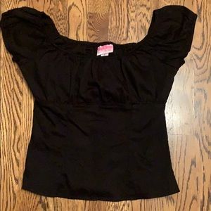 Black Retro Style Top by Pinup Couture